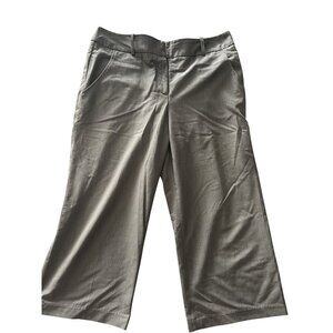Sandro Womens Gray Wide-Leg Cropped Pants Size 12 Polyester/Viscose Blend